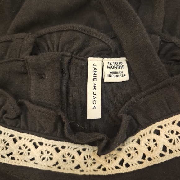 Janie and Jack Black Crochet Trim Tiered Jersey Sundress 12-18 months  NWOT - Picture 6 of 7